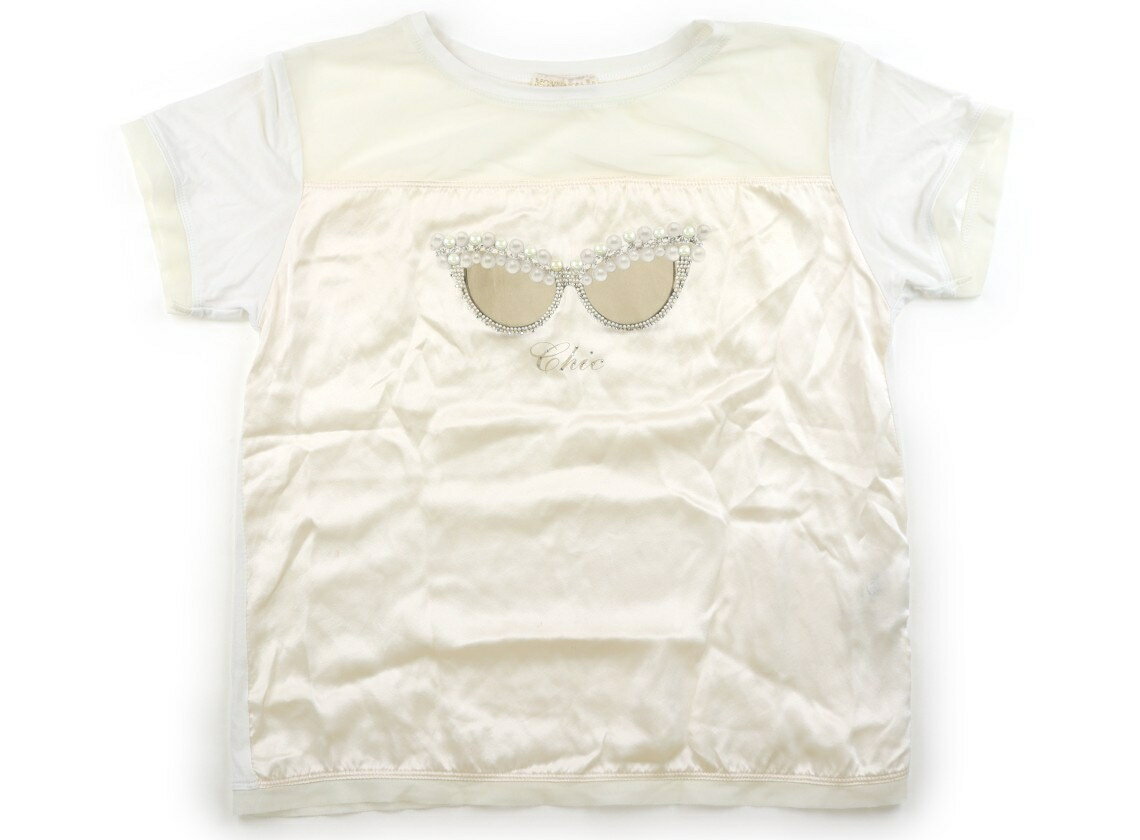 モナリザ MONNALISA Tシャツ・カットソー 150 女の子 白、アイボリー 子供服 ベビー服 キッズ アウトレット ユーズド キッズ・ベビー・マタニティ