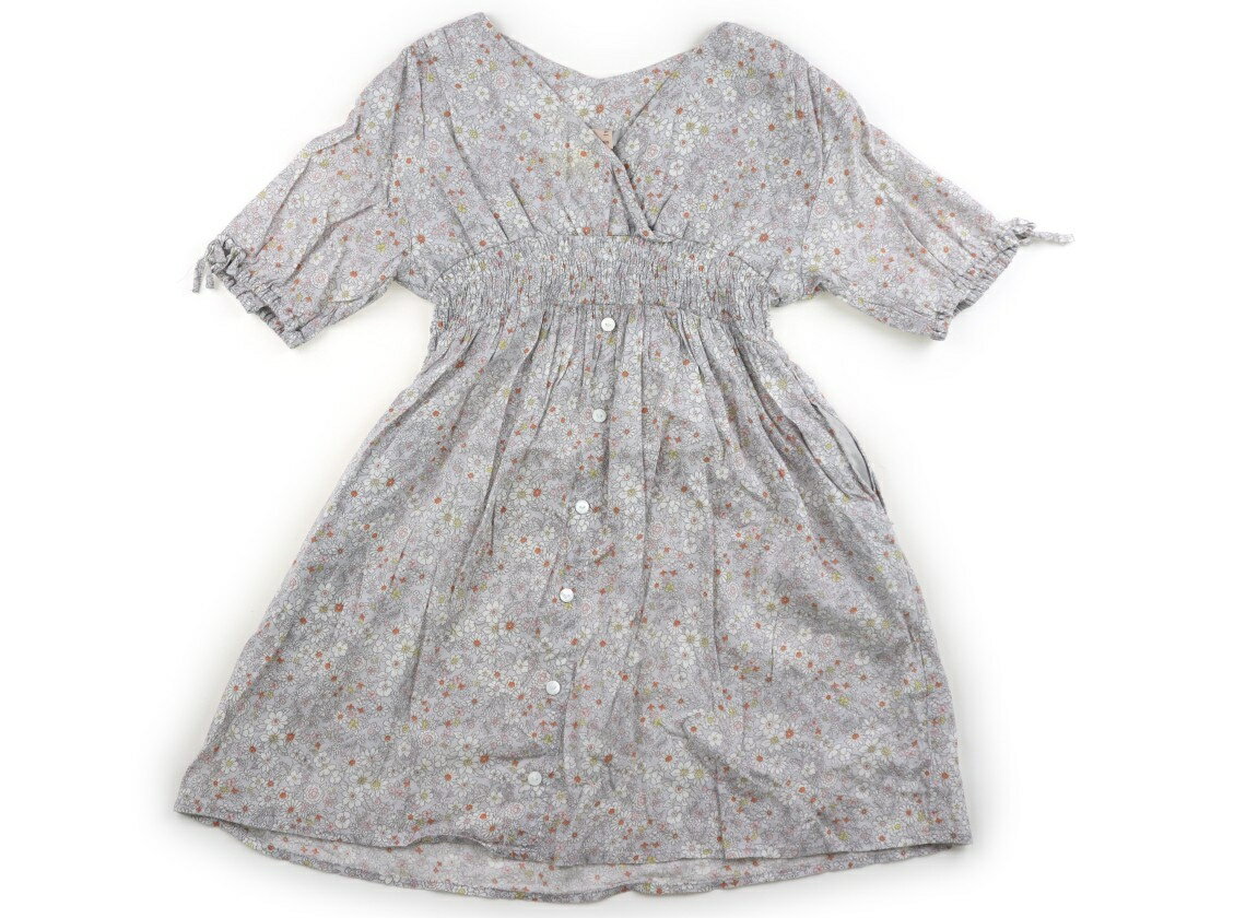 Rakuten - プティマイン petit main ワンピース 110 女の子 ライトグレー、花柄 子供服 ベビー服 キッズ アウトレット ユーズド 【中古】キッズ・ベビー・マタニティ