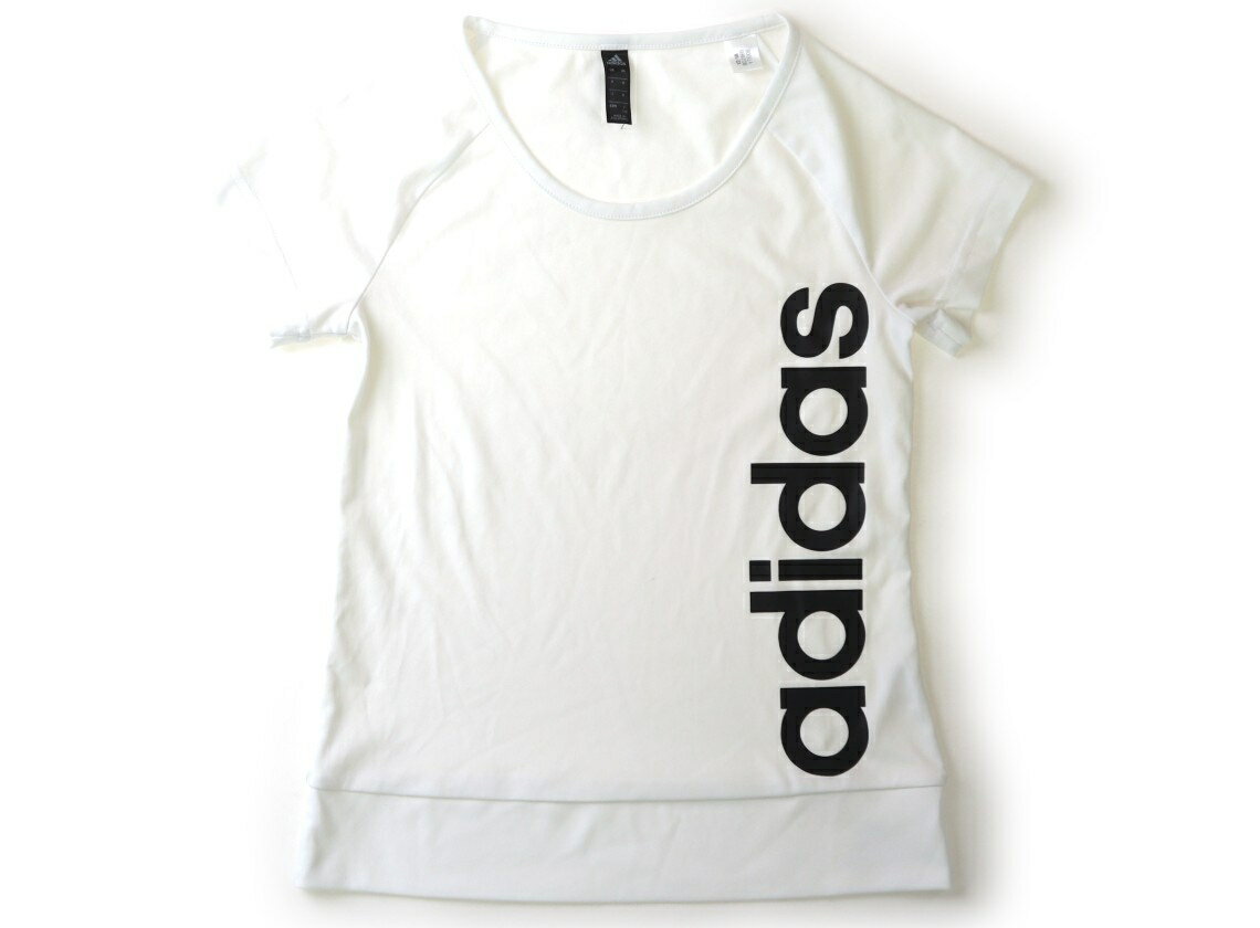 アディダス Adidas Tシャツ・カットソー 140 男の子 白　ブランドロゴ 子供服 ベビー服 キッズ アウトレット ユーズド 【中古】キッズ・ベビー・マタニティ