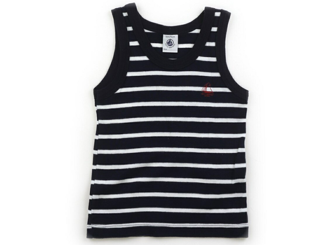 쁘띠 바토 PETIT BATEAU 탱크 탑 캐미솔 90 소년 네이비 화이트 테두리 아동복 아기 옷 키즈 아울렛 유즈드 [중고] 키즈 아기 출산