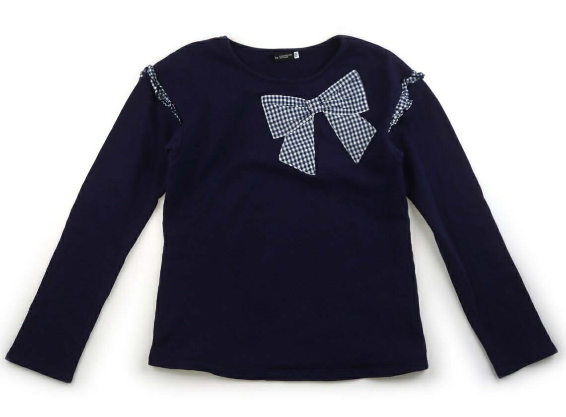 べべ BeBe トレーナー・プルオーバー 150 女の子 ネイビー・ブルーギンガムチェック 子供服 ベビー服 キッズ アウトレット ユーズド 【中古】キッズ・ベビー・マタニティ