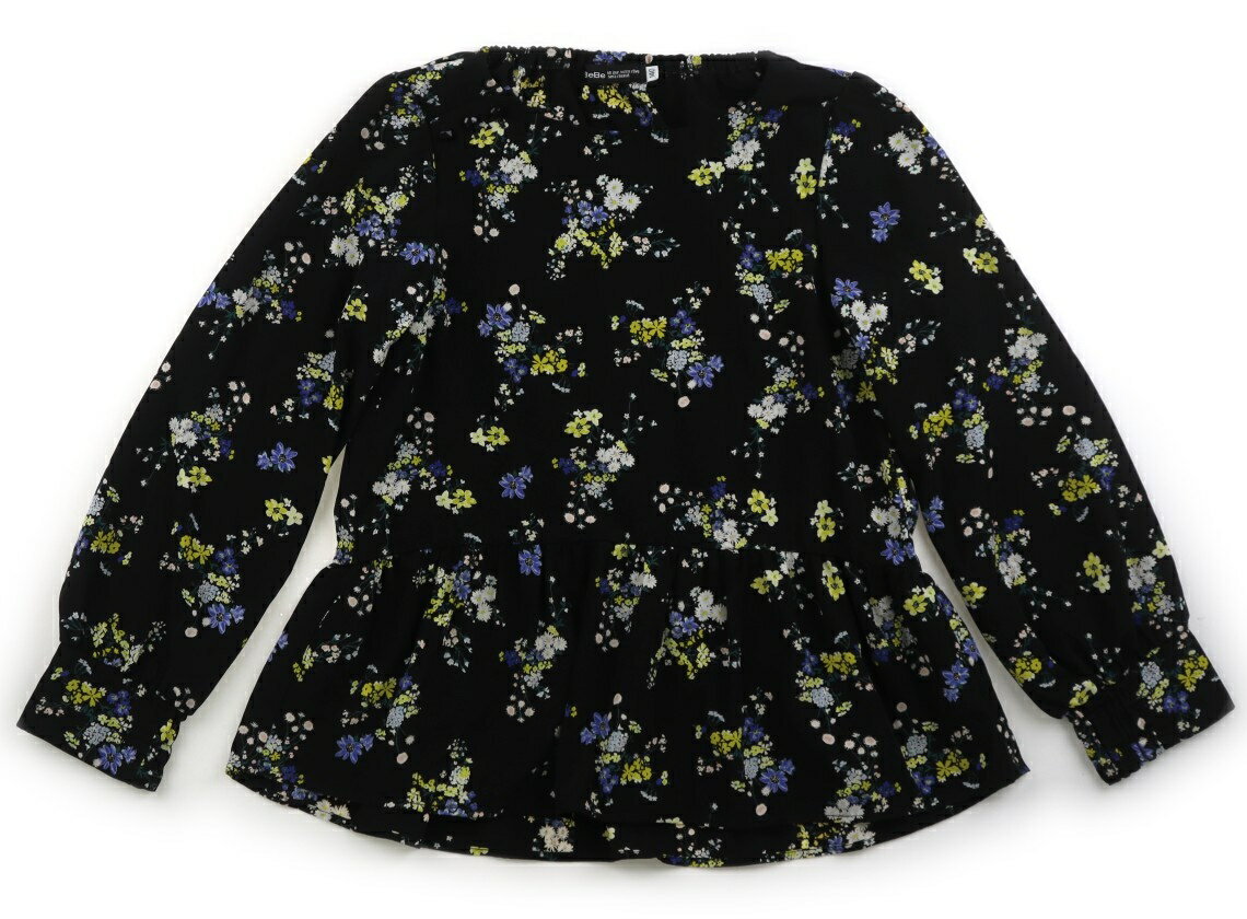 べべ BeBe チュニック 140 女の子 ブラック×ブルー・イエロー系花柄 子供服 ベビー服 キッズ アウトレット ユーズド 【中古】キッズ・ベビー・マタニティ