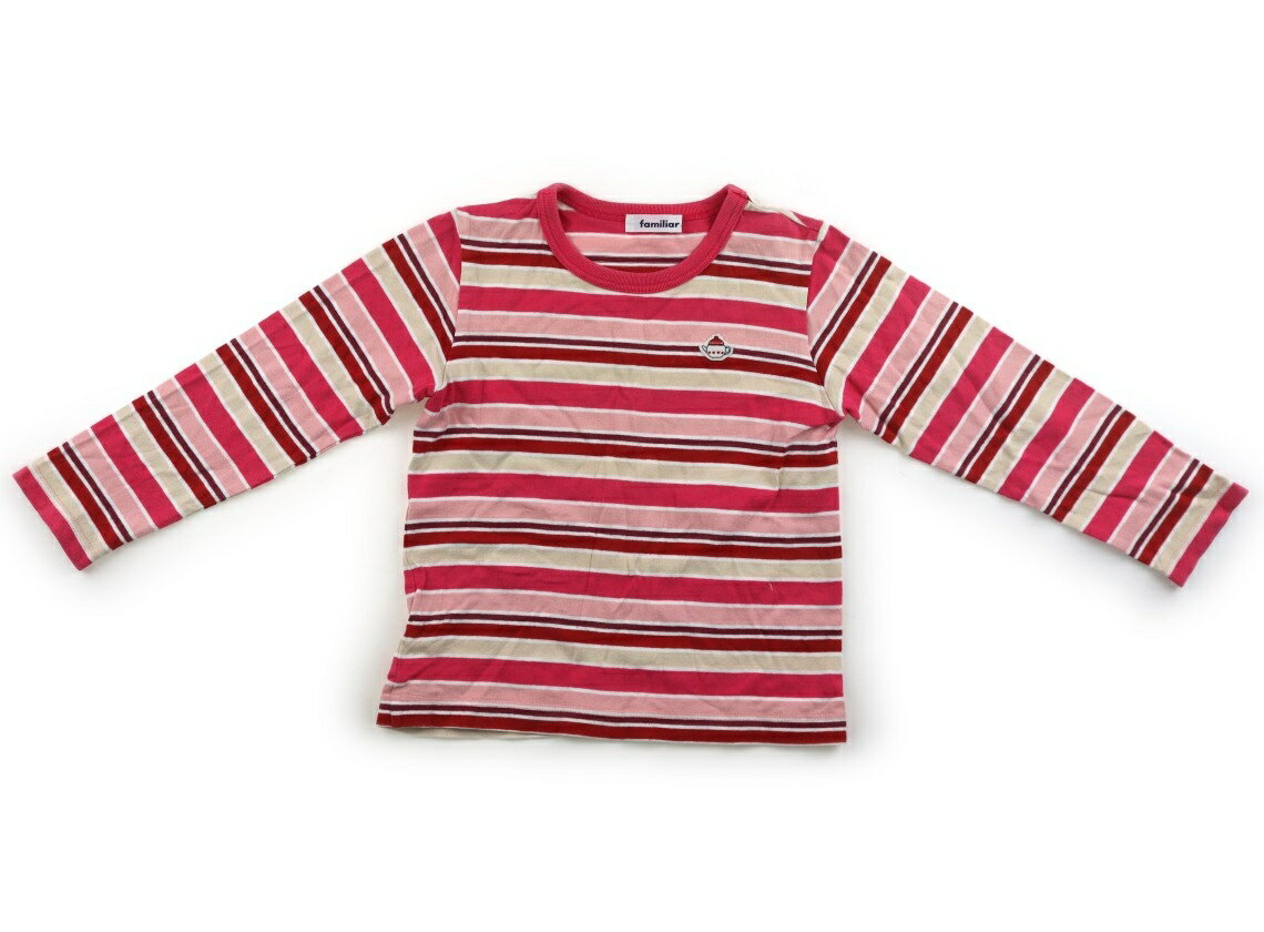 ファミリア familiar Tシャツ・カットソー 120 女の子 ピンク・レッド他・ボーダー 子供服 ベビー服 キッズ アウトレット ユーズド 【中古】キッズ・ベビー・マタニティ