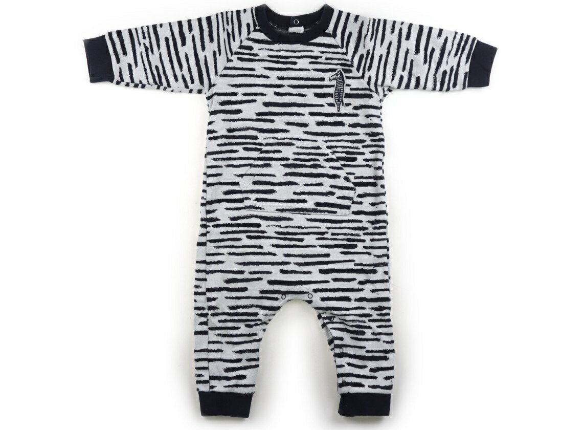 プチバトー PETIT BATEAU カバーオール 80 男の子 ホワイト・ブラック 子供服 ベビー服 キッズ アウトレット ユーズド 【中古】キッズ・ベビー・マタニティ
