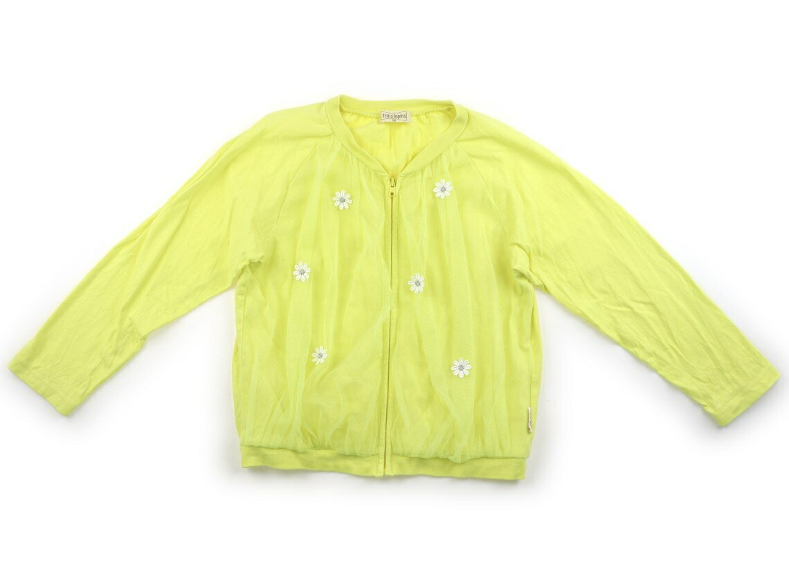 Trainer - トロワラパン troislapins ジップアップトレーナー 120 女の子 イエロー・ホワイト花柄 子供服 ベビー服 キッズ アウトレット ユーズド 【中古】キッズ・ベビー・マタニティ