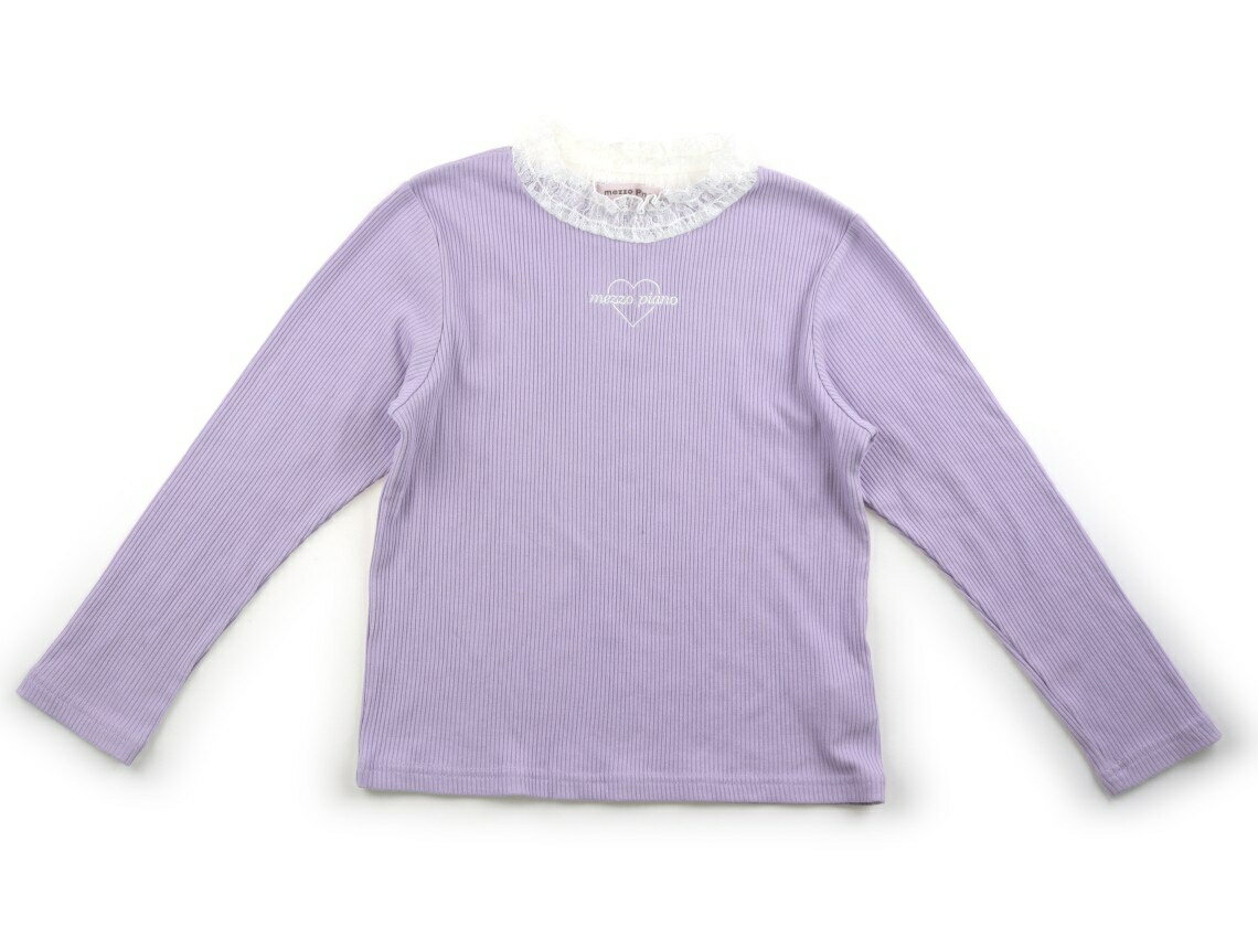 メゾピアノ mezzo piano Tシャツ・カットソー 140 女の子 パープル・白 子供服 ベビー服 キッズ アウトレット ユーズド 【中古】キッズ・ベビー・マタニティ