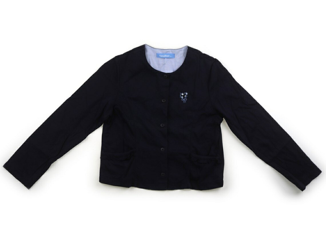 ファミリア familiar カーディガン 130 女の子 ネイビー 子供服 ベビー服 キッズ アウトレット ユーズド 【中古】キッズ・ベビー・マタニティ
