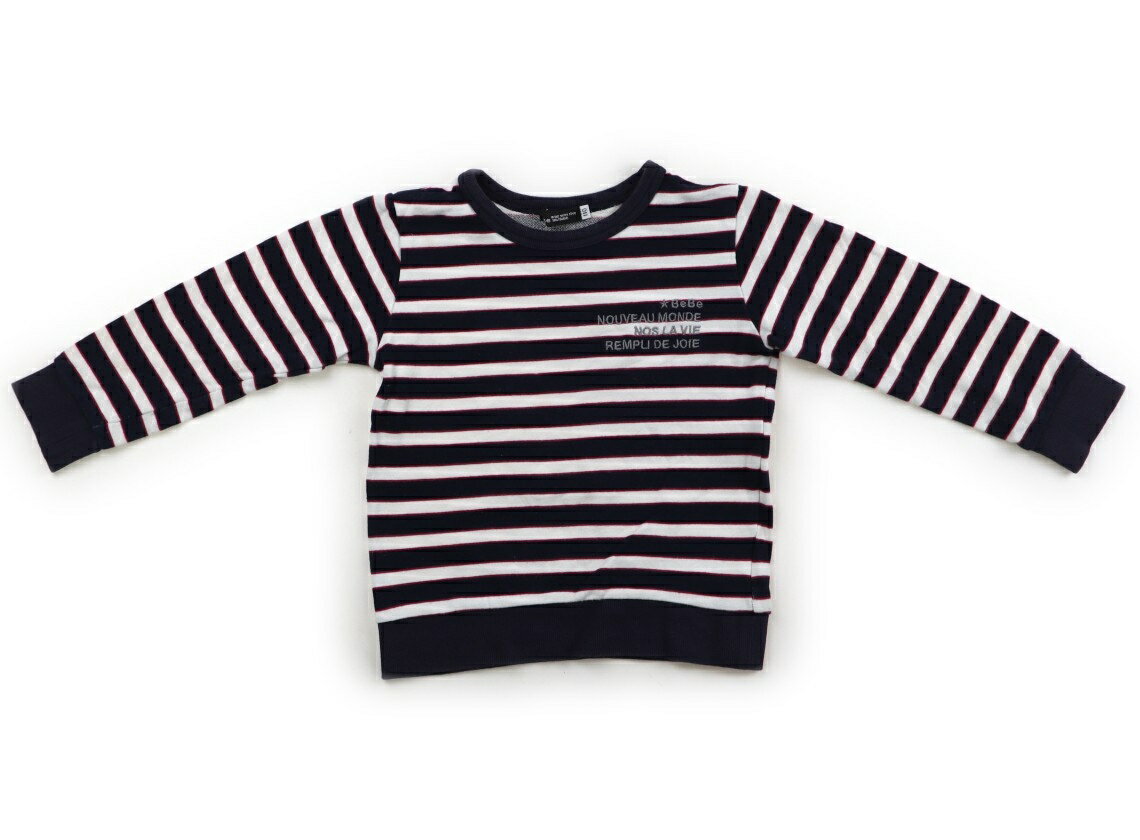 べべ BeBe トレーナー・プルオーバー 110 男の子 ネイビー・ホワイト・ボーダー 子供服 ベビー服 キッズ アウトレット ユーズド 【中古】キッズ・ベビー・マタニティ