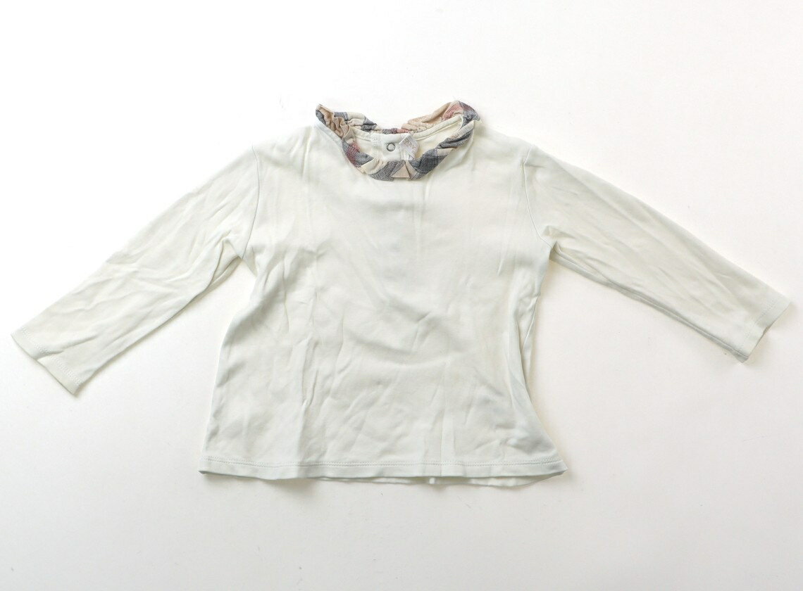 バーバリー BURBERRY Tシャツ・カットソー 80 女の子 オフホワイト、ベージュチェック 子供服 ベビー服 キッズ アウトレット ユーズド 【中古】キッズ・ベビー・マタニティ