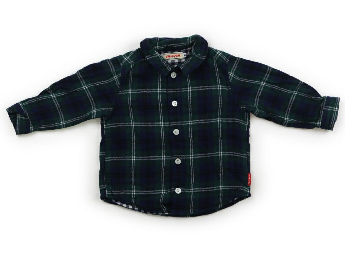 Rakuten - ミキハウス miki HOUSE シャツ・ブラウス 80 男の子 緑、チェック柄 子供服 ベビー服 キッズ アウトレット ユーズド 【中古】キッズ・ベビー・マタニティ