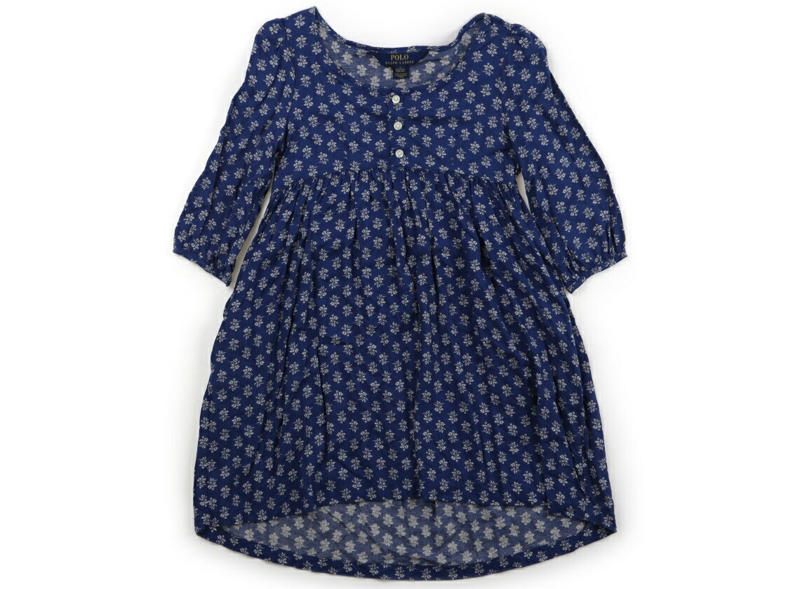 Rakuten - ポロラルフローレン POLO RALPH LAUREN ワンピース 130 女の子 ブルー・総柄 子供服 ベビー服 キッズ アウトレット ユーズド 【中古】キッズ・ベビー・マタニティ