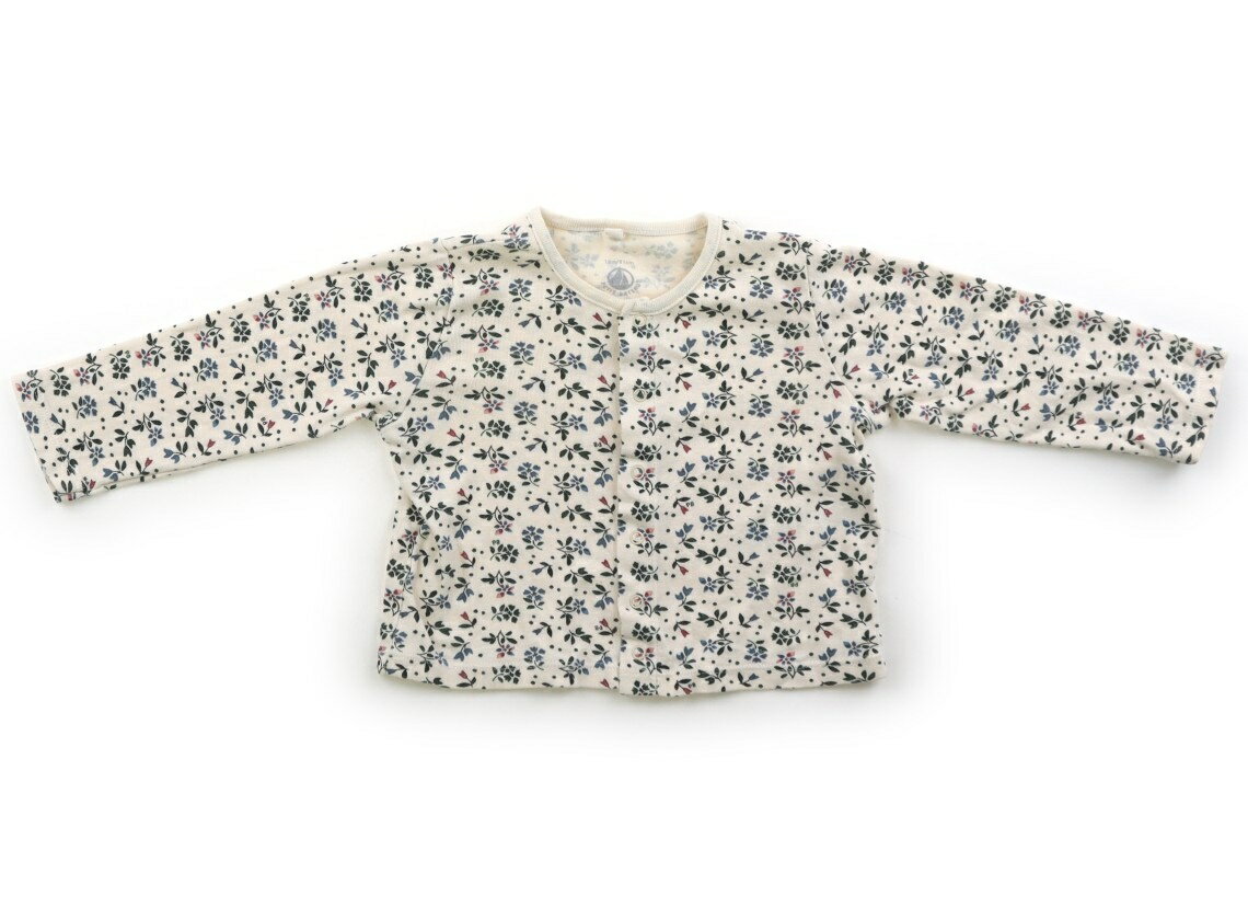 プチバトー PETIT BATEAU カーディガン 80 女の子 アイボリー・総柄 子供服 ベビー服 キッズ アウトレット ユーズド 【中古】キッズ・ベビー・マタニティ