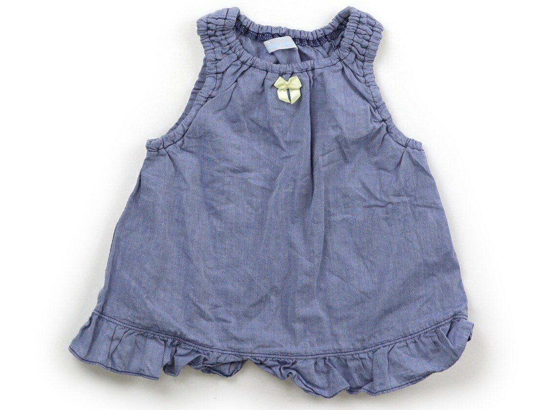 べべ BeBe シャツ・ブラウス 80 女の子 ライトブルー、黄色リボン 子供服 ベビー服 キッズ アウトレット ユーズド 【中古】キッズ・ベビー・マタニティ