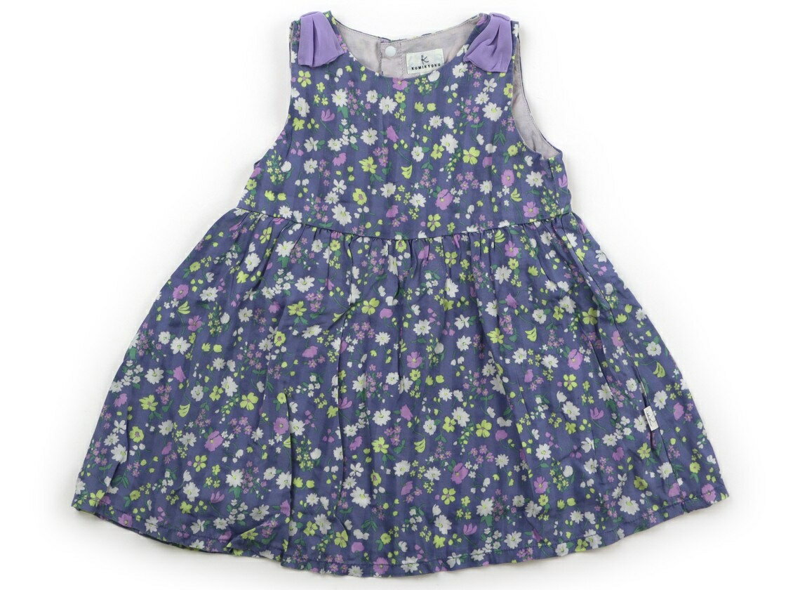 組曲 Kumikyoku ワンピース 90 女の子 スモーキーブルー・草花 子供服 ベビー服 キッズ アウトレット ユーズド 【中古】キッズ・ベビー・マタニティ