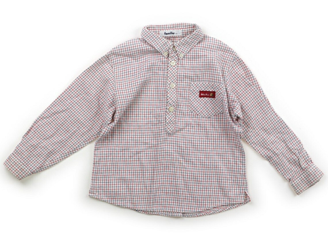 ファミリア familiar シャツ・ブラウス 110 男の子 オフホワイト・ネイビー・レッド 子供服 ベビー服 キッズ アウトレット ユーズド 【中古】キッズ・ベビー・マタニティ
