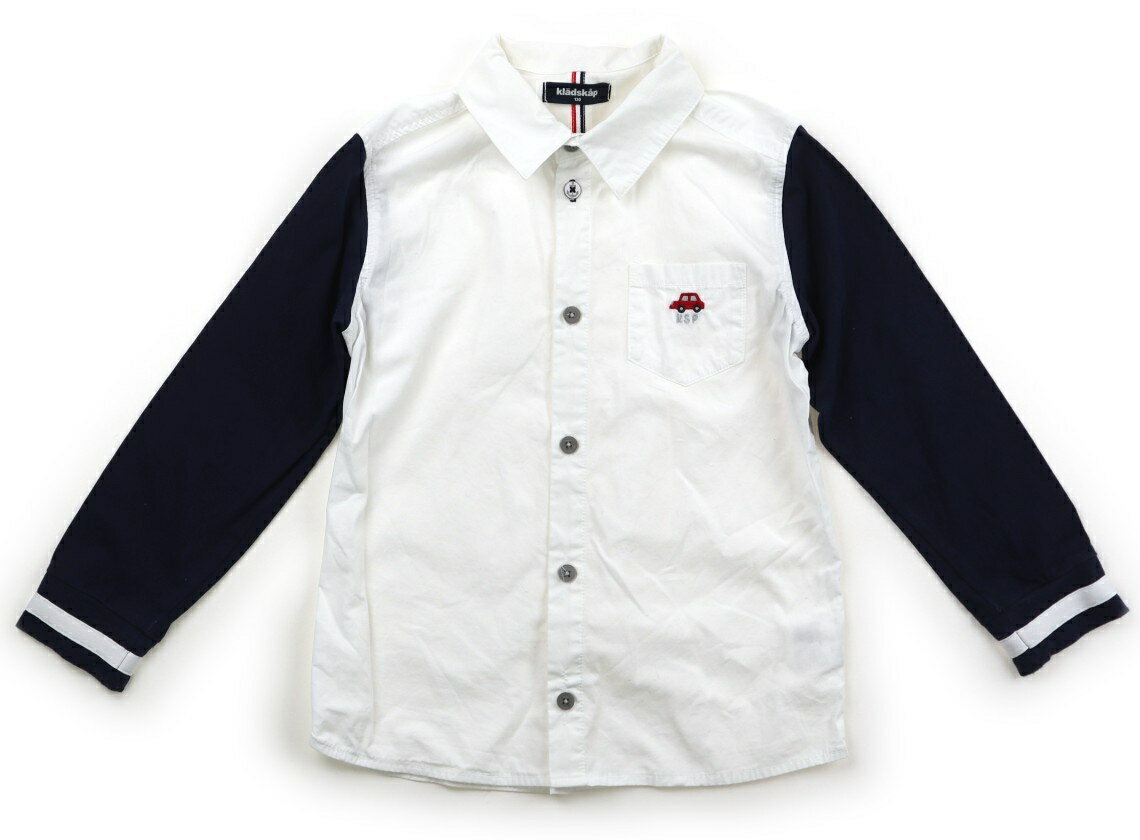 Rakuten - クレードスコープ kladskap シャツ・ブラウス 130 男の子 ホワイト・ネイビー 子供服 ベビー服 キッズ アウトレット ユーズド 【中古】キッズ・ベビー・マタニティ