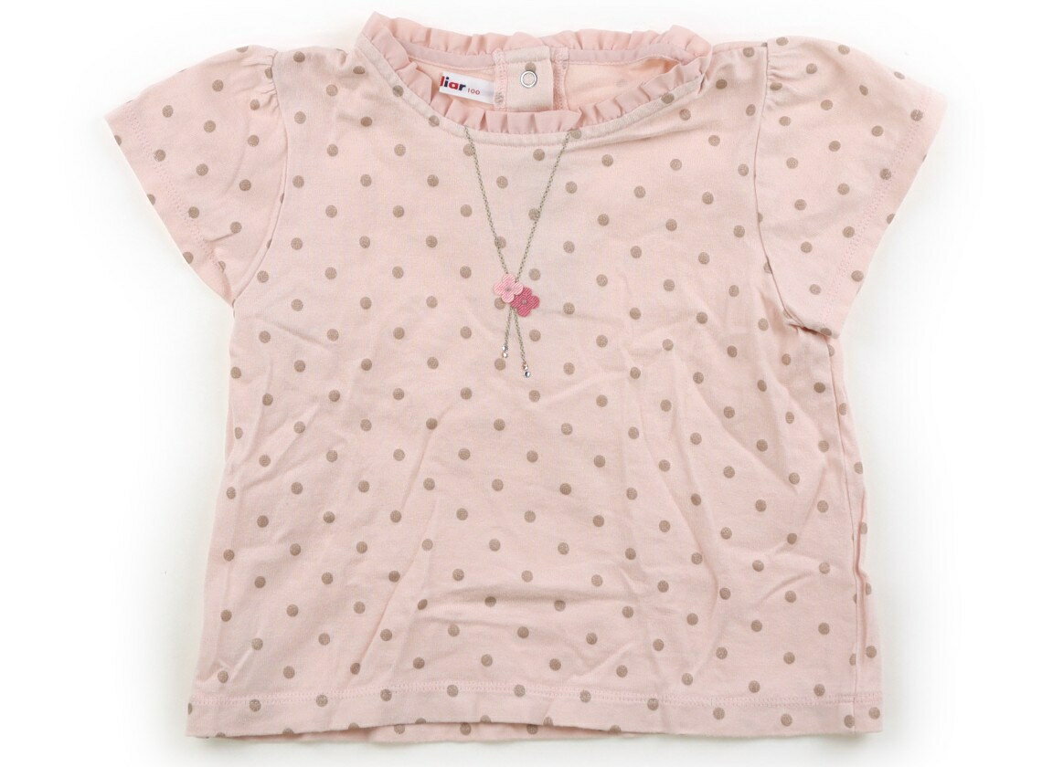 ファミリア familiar Tシャツ・カットソー 100 女の子 ピンク、金のドット、ネックレス柄 子供服 ベビー服 キッズ アウトレット ユーズド 【中古】キッズ・ベビー・マタニティ