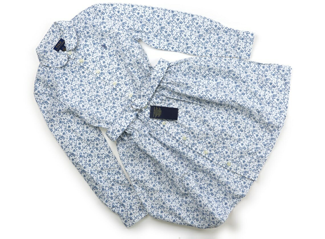 Rakuten - ポロラルフローレン POLO RALPH LAUREN ワンピース 150 女の子 ホワイト・ブルー・総柄 子供服 ベビー服 キッズ アウトレット ユーズド 【中古】キッズ・ベビー・マタニティ