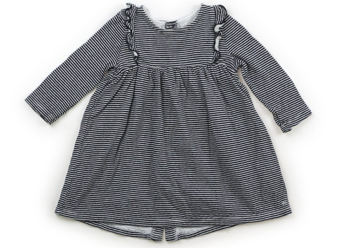 Rakuten - プチバトー PETIT BATEAU ワンピース 80 女の子 ネイビー・ホワイト・ボーダー 子供服 ベビー服 キッズ アウトレット ユーズド 【中古】キッズ・ベビー・マタニティ
