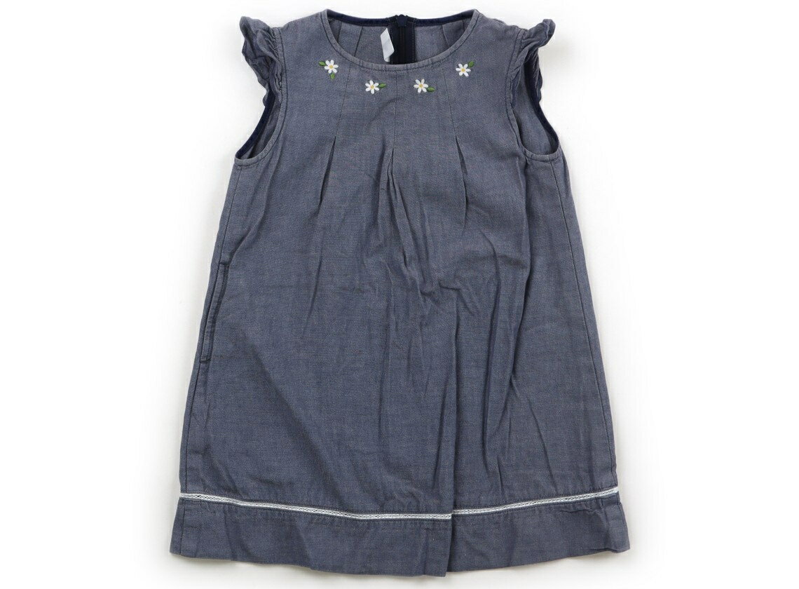 ファミリア familiar ワンピース 90 女の子 ブルー、白い花刺繍 子供服 ベビー服 キッズ アウトレット ユーズド 【中古】キッズ・ベビー・マタニティ