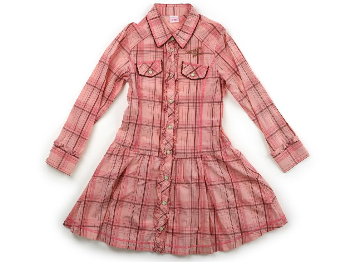 メゾピアノ mezzo piano ワンピース 130 女の子 ピンク、ブラウンチェック 子供服 ベビー服 キッズ アウトレット ユーズド 【中古】キッズ・ベビー・マタニティ