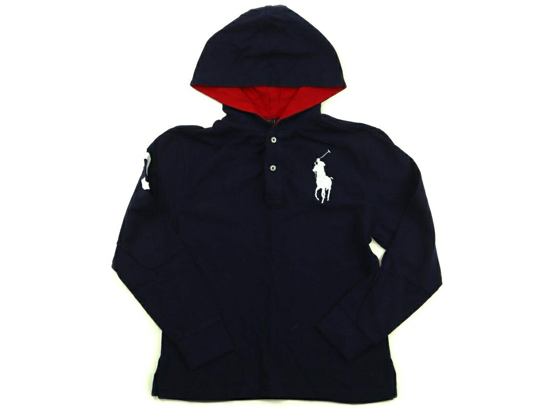 ポロラルフローレン POLO RALPH LAUREN パーカー 150 男の子 ネイビー、赤、白いロゴ 子供服 ベビー服 キッズ アウトレット ユーズド 【中古】キッズ・ベビー・マタニティ