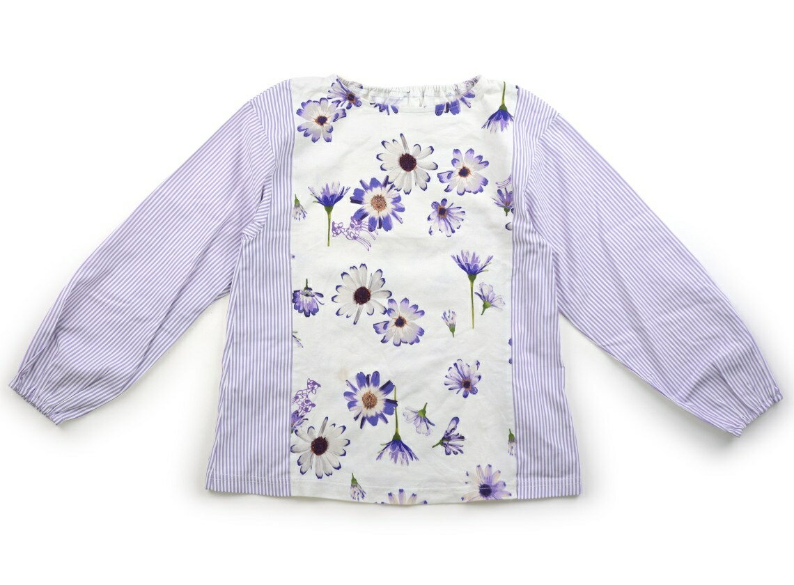 Rakuten - ハッカ HAKKA Tシャツ・カットソー 140 女の子 アイボリー・花柄プリント・パープル・白・ストライプ柄 子供服 ベビー服 キッズ アウトレット ユーズド 【中古】キッズ・ベビー・マタニティ