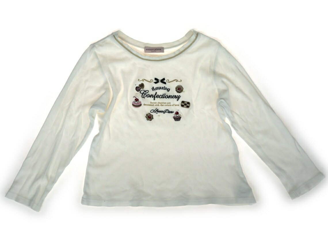 メゾピアノ mezzo piano Tシャツ・カットソー 140 女の子 白、スイーツの刺繍 子供服 ベビー服 キッズ アウトレット ユーズド 【中古】キッズ・ベビー・マタニティ