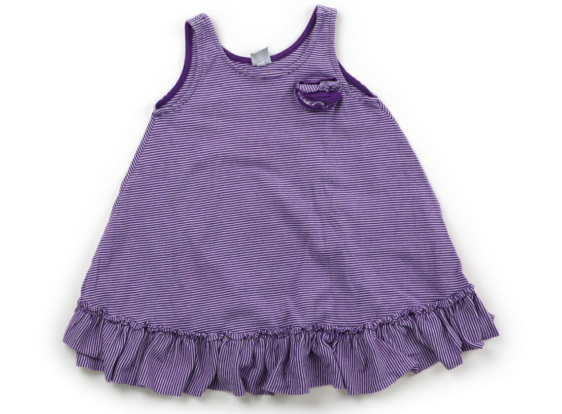 Pitibato PETIT BATEAU 탱크 탑 캐미솔 95 소녀 테두리 보라색 아이 옷 아기 옷 키즈 아울렛 유즈드 [중고] 키즈 아기 출산