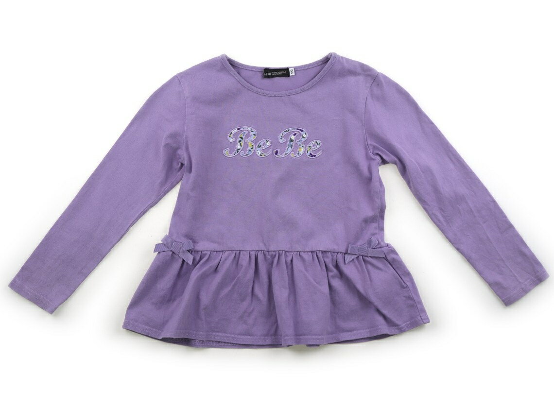 べべ BeBe Tシャツ・カットソー 120 女の子 パープル、花柄のロゴ 子供服 ベビー服 キッズ アウトレット ユーズド 【中古】キッズ・ベビー・マタニティ