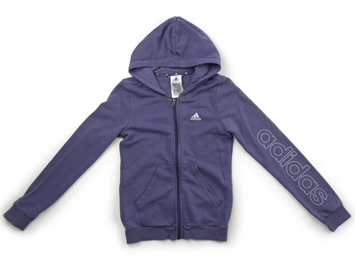 アディダス Adidas パーカー 150 男の子 ラベンダー　ブランドロゴ 子供服 ベビー服 キッズ アウトレット ユーズド 【中古】キッズ・ベビー・マタニティ