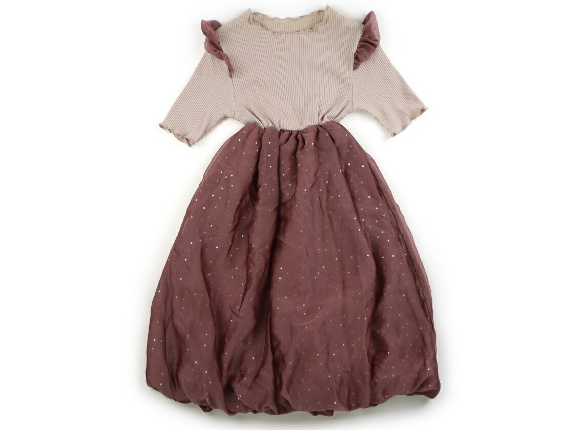 Rakuten - アプレレクール apres les cours ワンピース 110 女の子 ベージュ・チョコレートブラウン×シルバーラメドット 子供服 ベビー服 キッズ アウトレット ユーズド 【中古】キッズ・ベビー・マタニティ