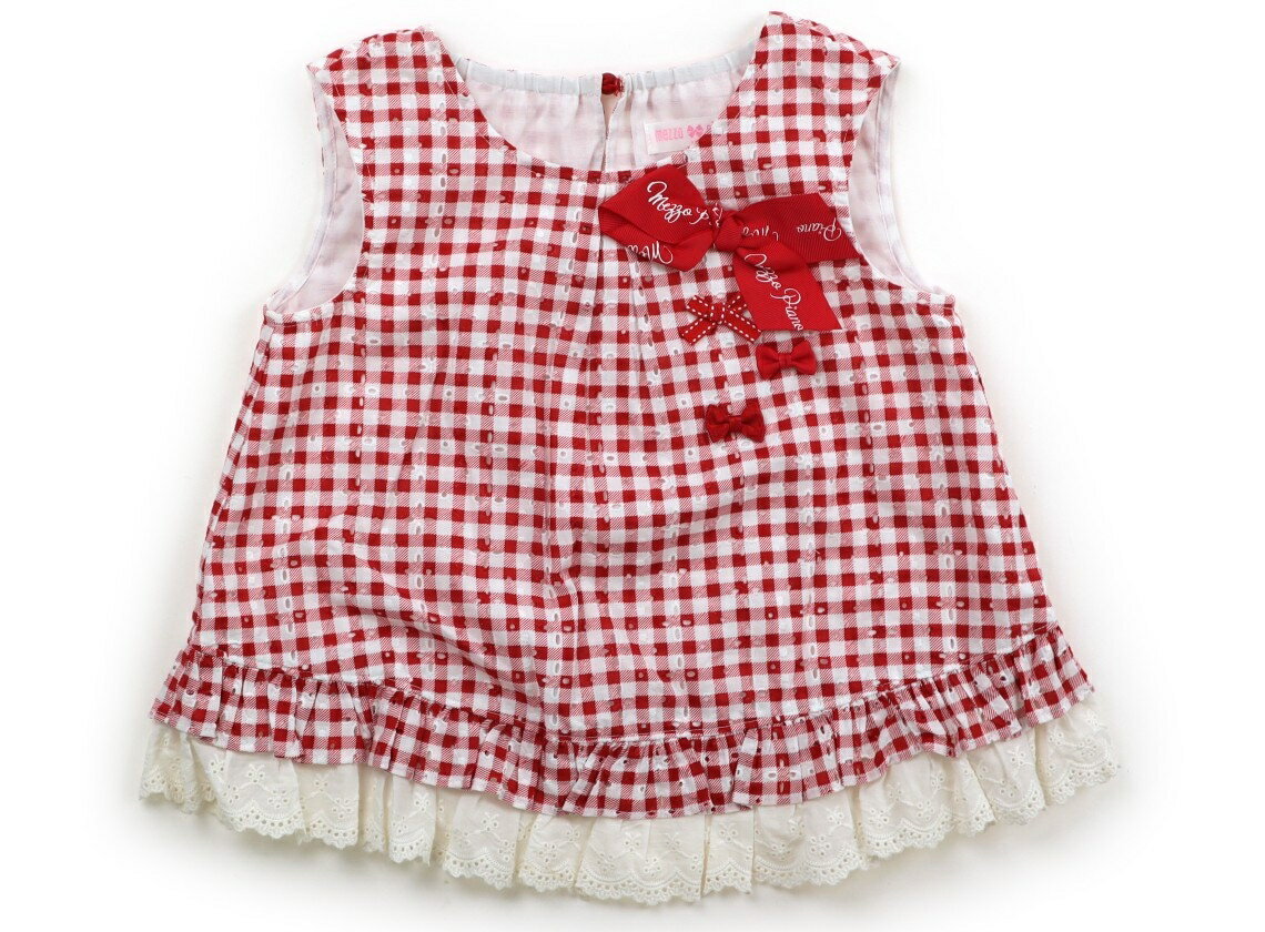メゾピアノ mezzo piano シャツ・ブラウス 120 女の子 格子柄　赤白 子供服 ベビー服 キッズ アウトレット ユーズド 【中古】キッズ・ベビー・マタニティ