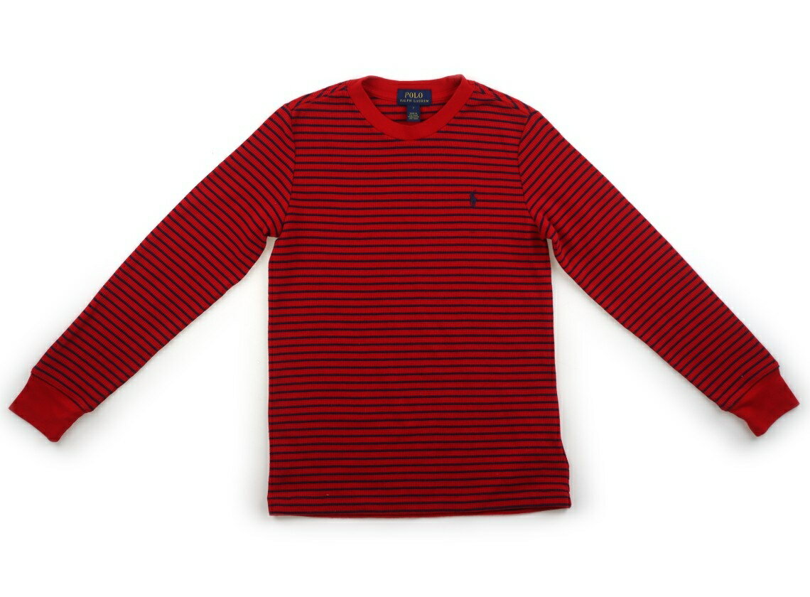 ポロラルフローレン POLO RALPH LAUREN Tシャツ・カットソー 130 男の子 レッド・ネイビーボーダー 子供服 ベビー服 キッズ アウトレット ユーズド 【中古】キッズ・ベビー・マタニティ