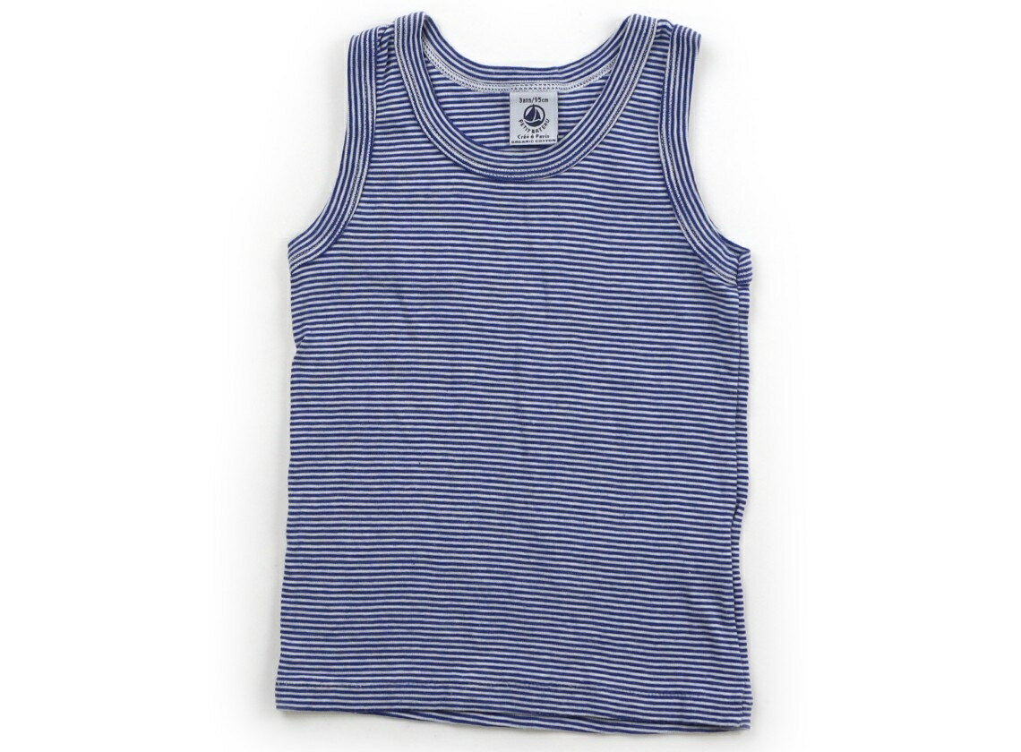 Pitibato PETIT BATEAU 탱크 탑 캐미솔 95 소년 블루 테두리 아동복 아기 옷 키즈 아울렛 유즈드 [중고] 키즈 아기 출산