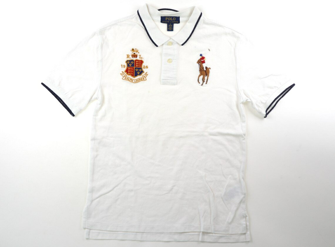 Rakuten - ポロラルフローレン POLO RALPH LAUREN ポロシャツ 150 男の子 ホワイト・ネイビー 子供服 ベビー服 キッズ アウトレット ユーズド 【中古】キッズ・ベビー・マタニティ