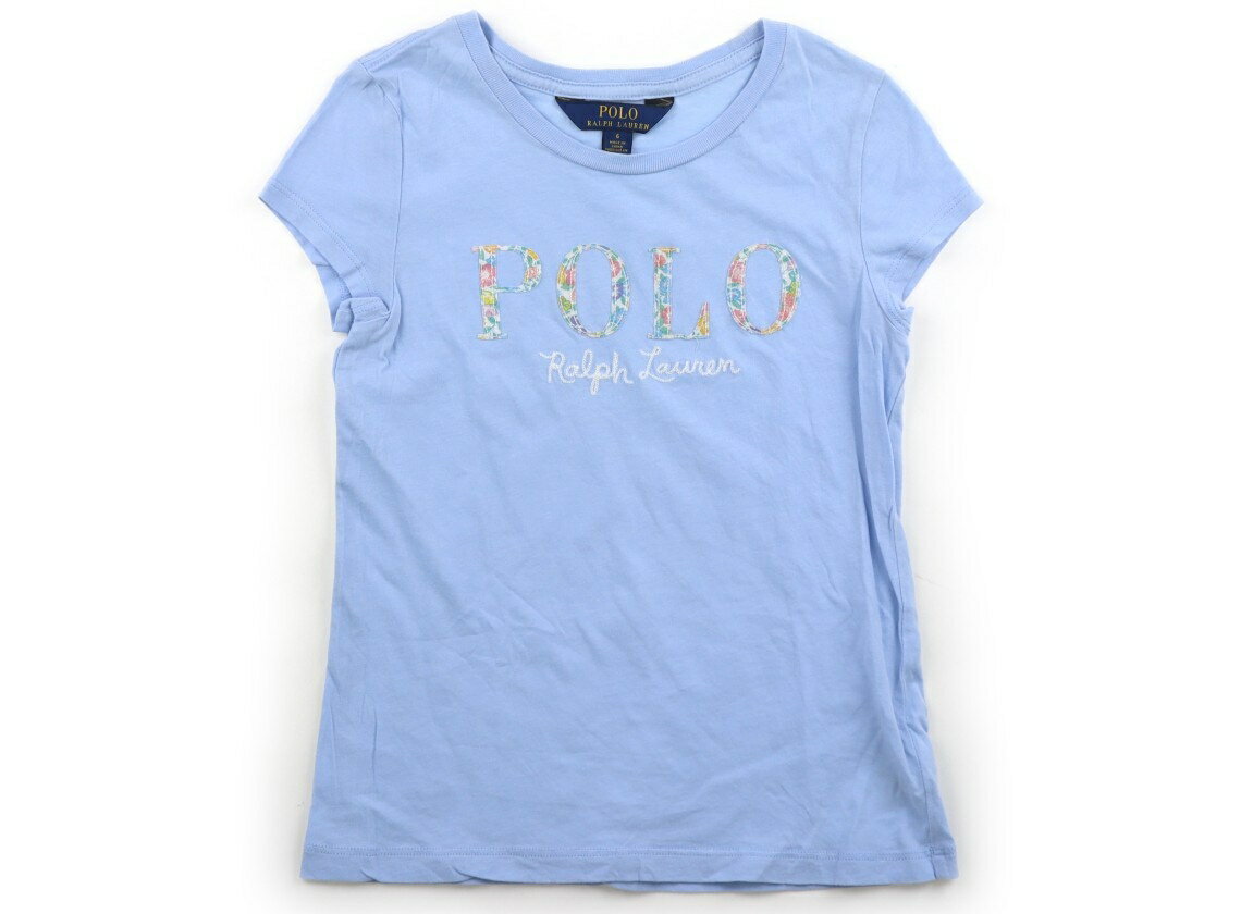 ポロラルフローレン POLO RALPH LAUREN Tシャツ・カットソー 120 女の子 サックス・花柄ロゴ 子供服 ベビー服 キッズ アウトレット ユーズド 【中古】キッズ・ベビー・マタニティ