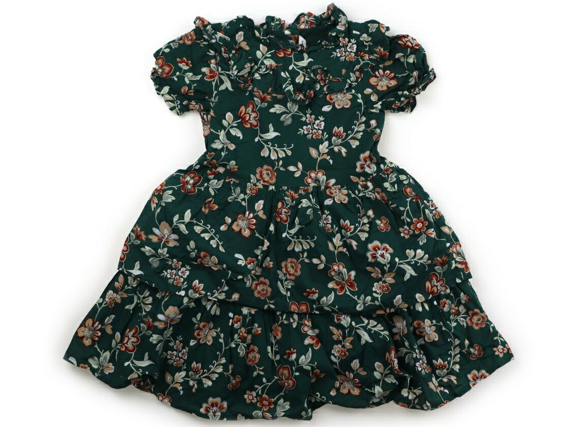 Rakuten - ジャニー＆ジャック Janie & Jack ワンピース 110 女の子 ダークグリーン・ブラウン・花柄 子供服 ベビー服 キッズ アウトレット ユーズド 【中古】キッズ・ベビー・マタニティ