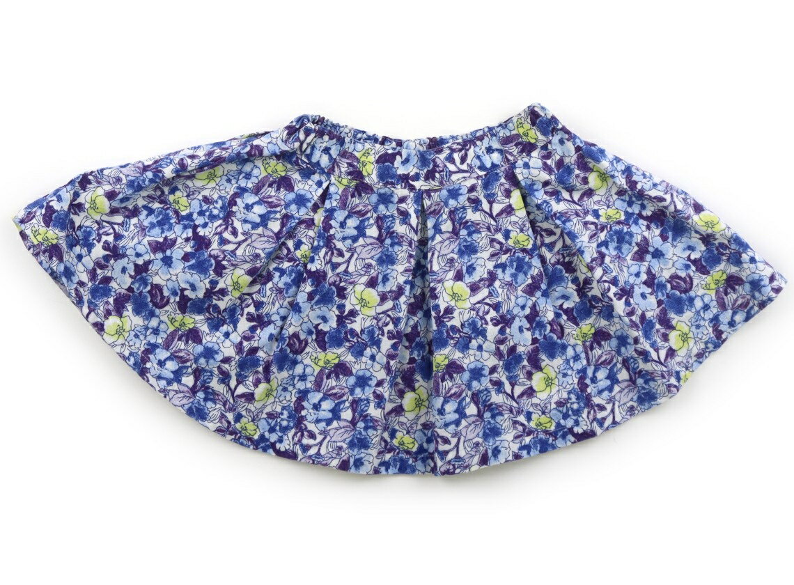 べべ BeBe スカート 100 女の子 ホワイト・ブルー系花柄 子供服 ベビー服 キッズ アウトレット ユーズド 【中古】キッズ・ベビー・マタニティ