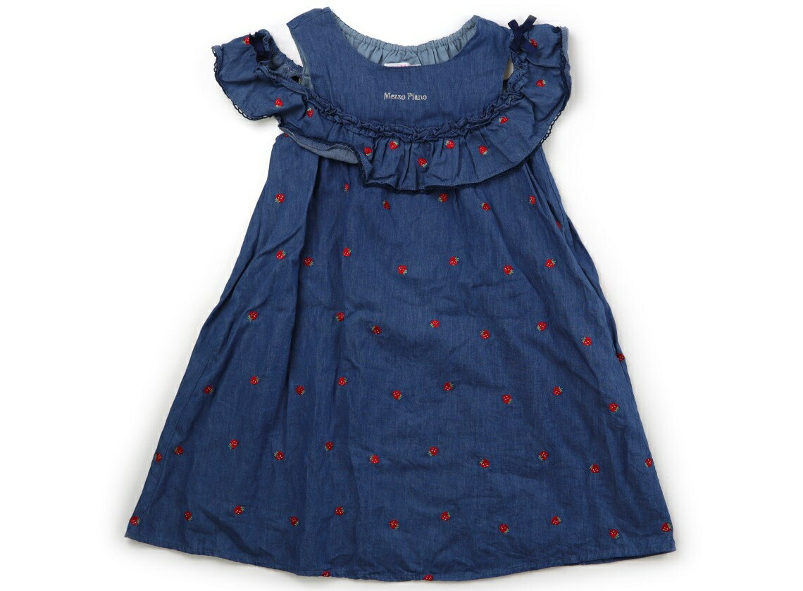 メゾピアノ mezzo piano ワンピース 130 女の子 ブルー・いちご 子供服 ベビー服 キッズ アウトレット ユーズド 【中古】キッズ・ベビー・マタニティ