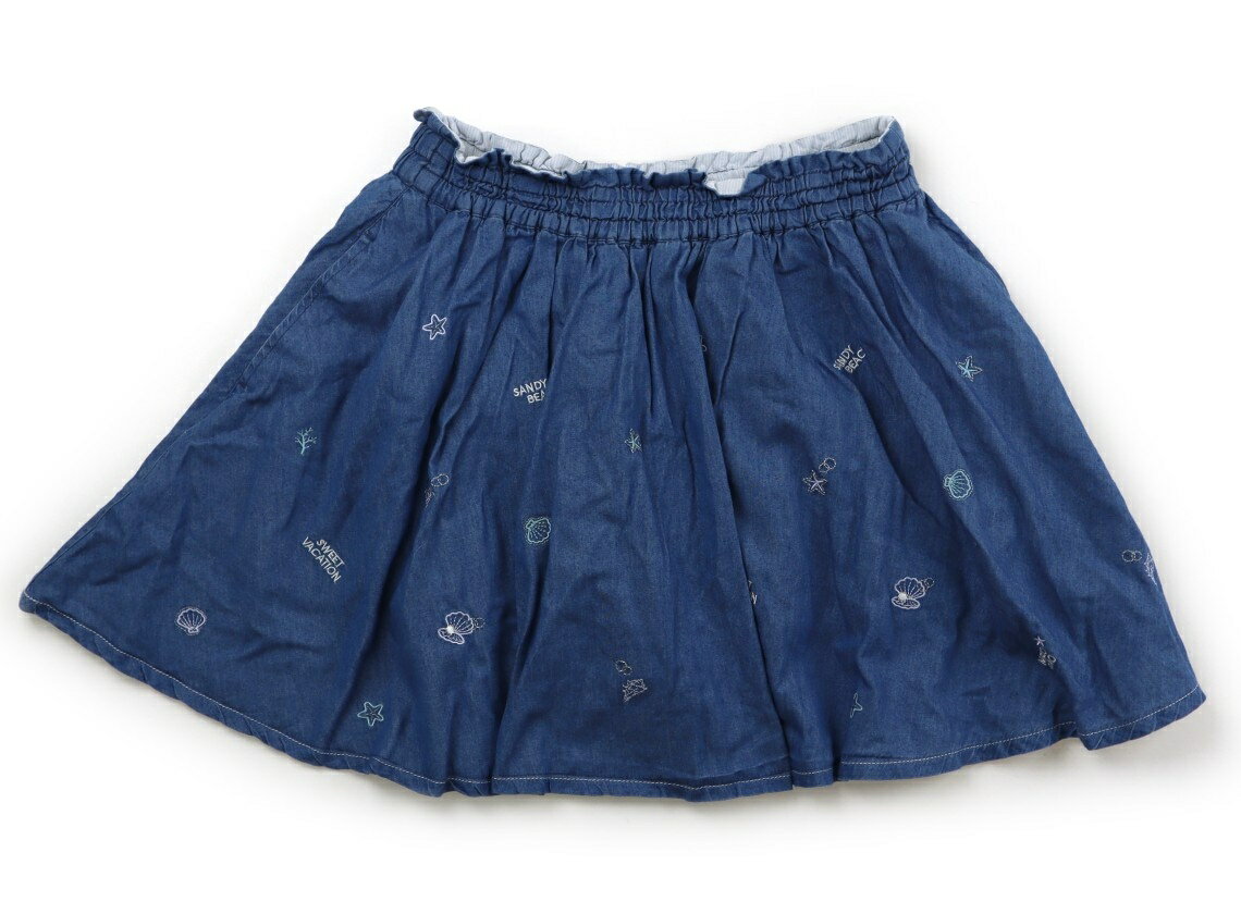 メゾピアノ mezzo piano スカート 150 女の子 ブルー×貝殻 子供服 ベビー服 キッズ アウトレット ユーズド 【中古】キッズ・ベビー・マタニティ
