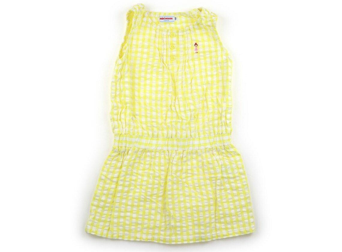 Rakuten - ミキハウス miki HOUSE チュニック 110 女の子 黄色、白、チェック 子供服 ベビー服 キッズ アウトレット ユーズド 【中古】キッズ・ベビー・マタニティ