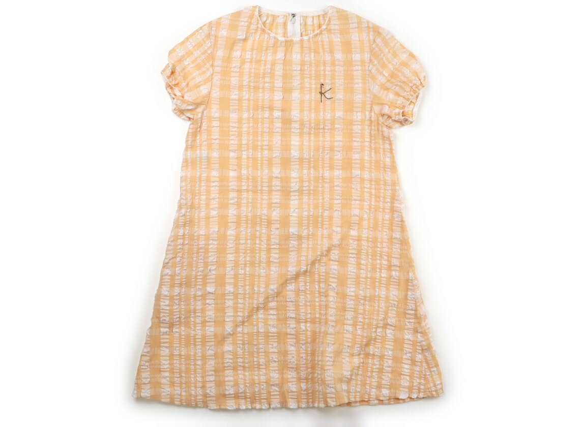 組曲 Kumikyoku ワンピース 140 女の子 パステルオレンジ・ホワイトチェック 子供服 ベビー服 キッズ アウトレット ユーズド 【中古】キッズ・ベビー・マタニティ