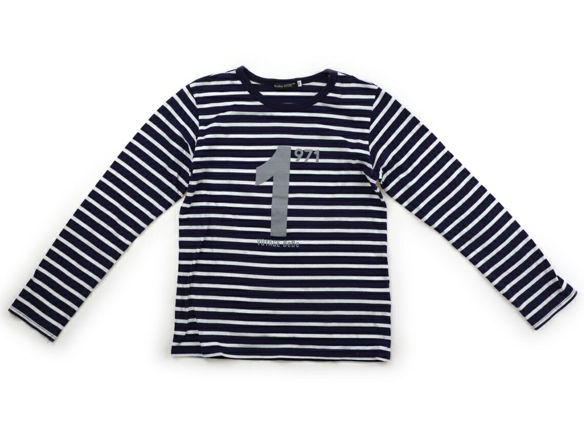 べべ BeBe Tシャツ・カットソー 150 女の子 ネイビー・ホワイトボーダー 子供服 ベビー服 キッズ アウトレット ユーズド 【中古】キッズ・ベビー・マタニティ