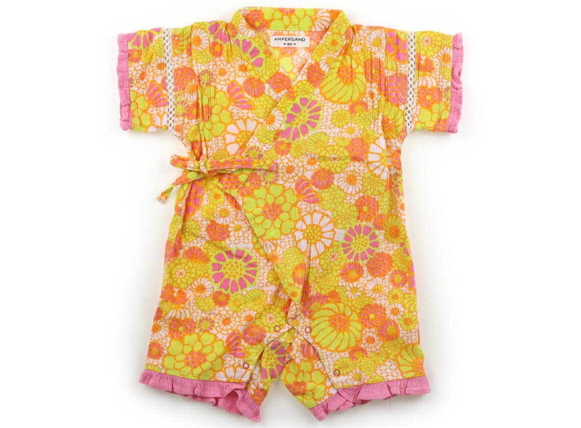 Rakuten - アンパサンド ampersand 浴衣・甚平・季節のイベント 80 女の子 黄、ピンク、花柄 子供服 ベビー服 キッズ アウトレット ユーズド 【中古】キッズ・ベビー・マタニティ
