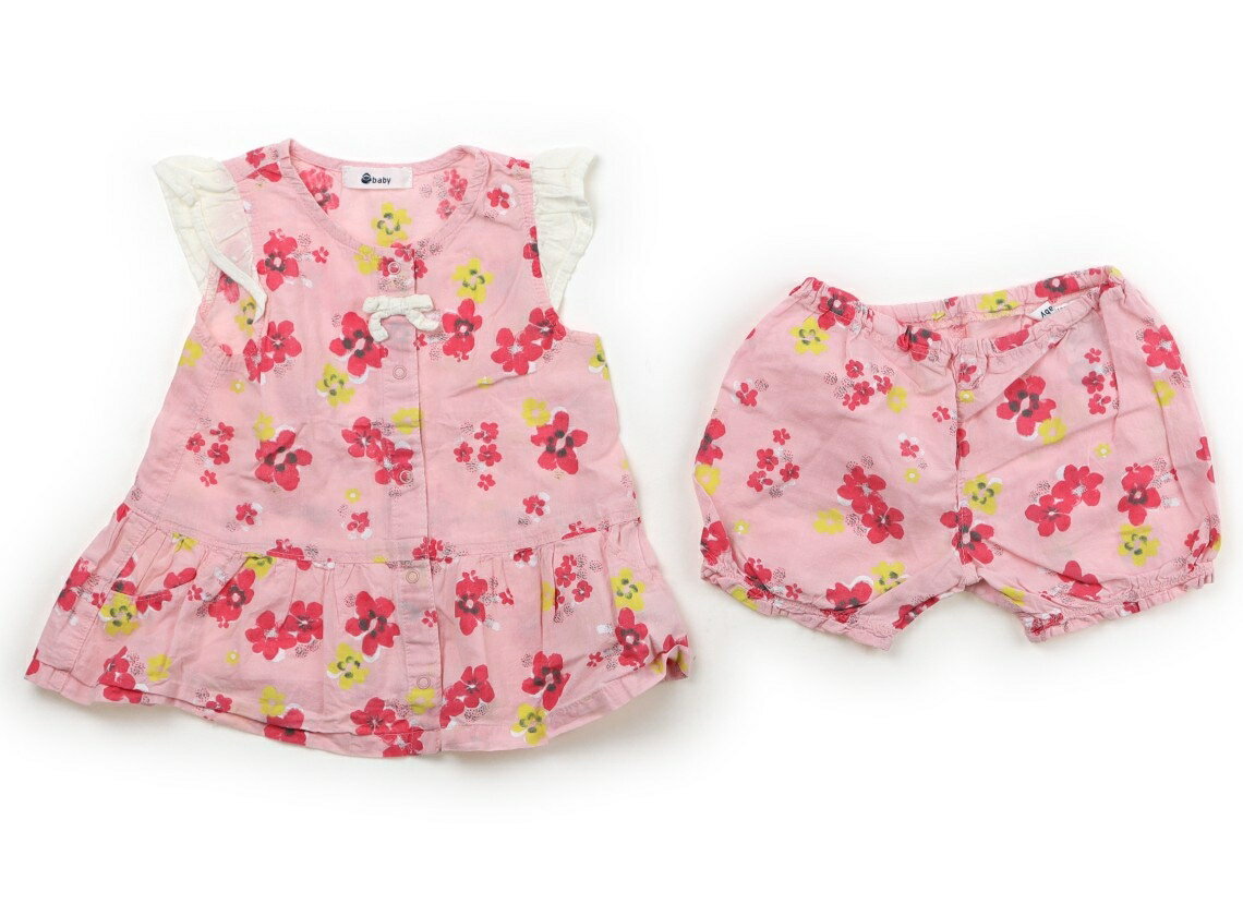 Rakuten - イーベビー e-baby 上下セット 70 女の子 パステルピンク×レッド・イエロー系花柄 子供服 ベビー服 キッズ アウトレット ユーズド 【中古】キッズ・ベビー・マタニティ