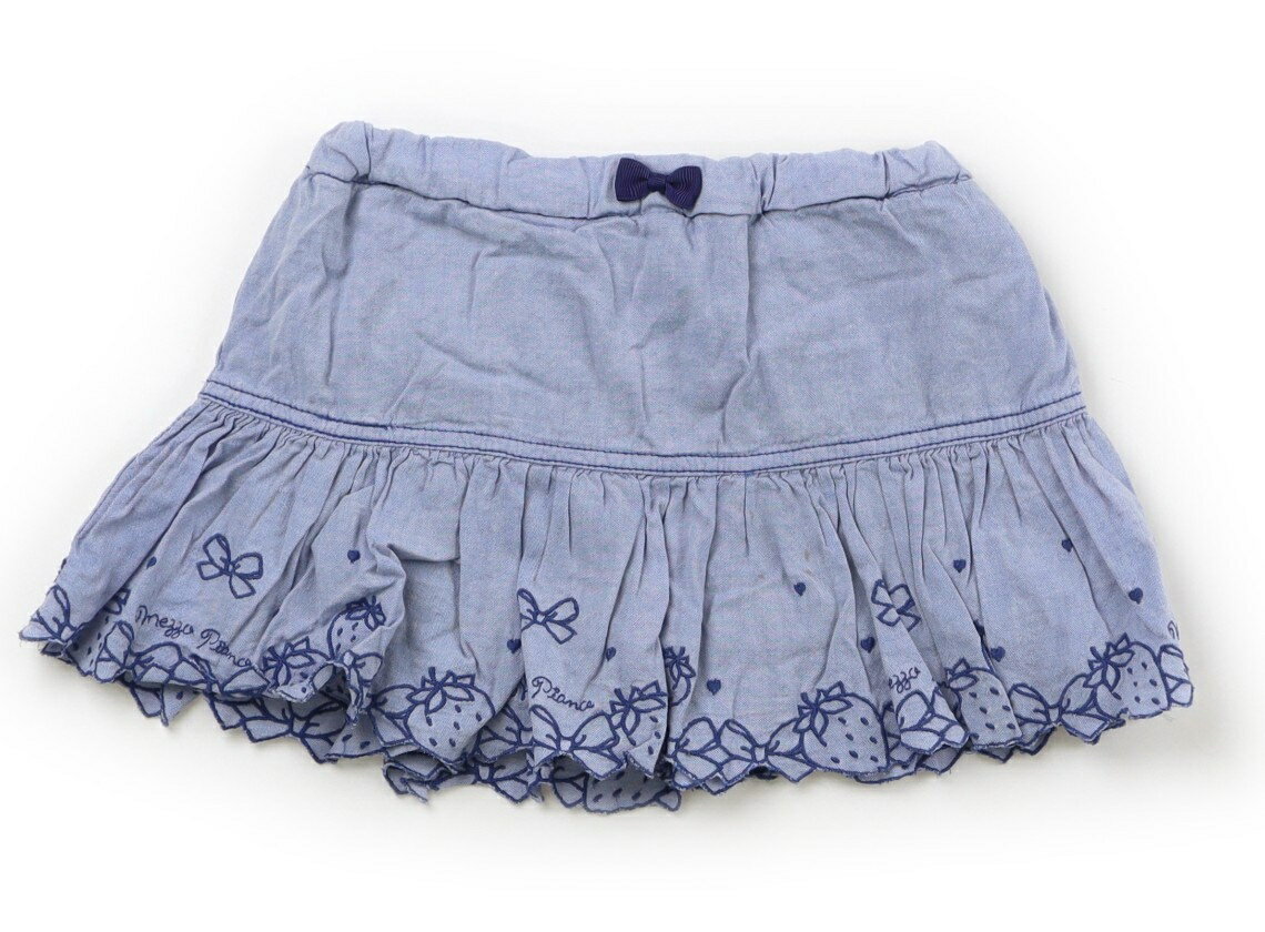メゾピアノ mezzo piano スカート 100 女の子 ブルー・イチゴスカラップ 子供服 ベビー服 キッズ アウトレット ユーズド 【中古】キッズ・ベビー・マタニティ