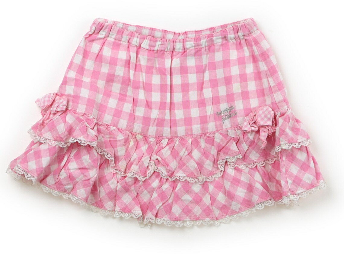 メゾピアノ mezzo piano スカート 100 女の子 ピンク・ホワイト・チェック 子供服 ベビー服 キッズ アウトレット ユーズド 【中古】キッズ・ベビー・マタニティ