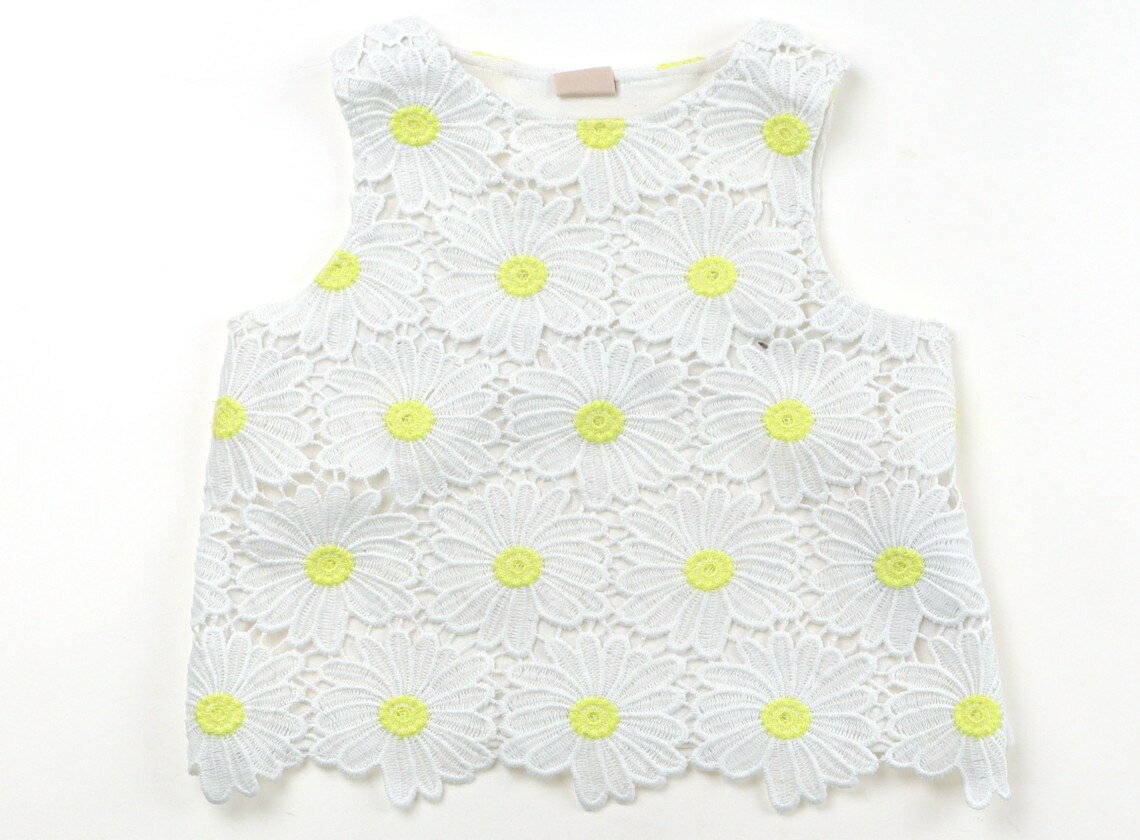 Petit Main tank top/camisole, size 80, girls', white, lace, floral. Children's clothing, baby clothes, kids' clothing, outlet, used. [Pre-owned] Kids, Baby, Maternity