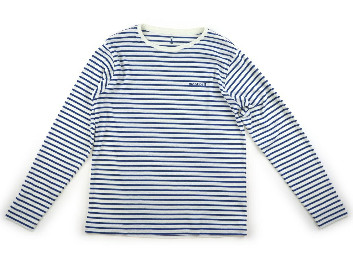 モンベル mont-bell Tシャツ カットソー 160 男の子 白青ボーダー 子供服 ベビー服 キッズ アウトレット ユーズド 【中古】キッズ ベビー マタニティ